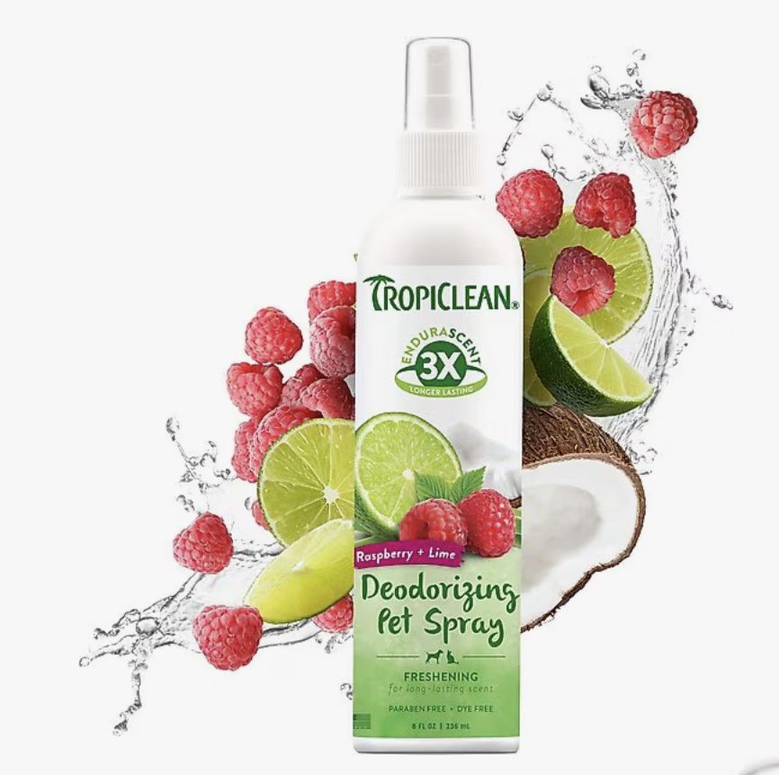TropiClean EnduraScent Raspberry Lime Deodorizing Spray 8oz