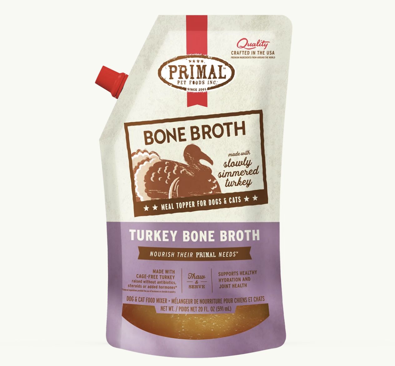 Primal Frozen Turkey Bone Broth 20oz