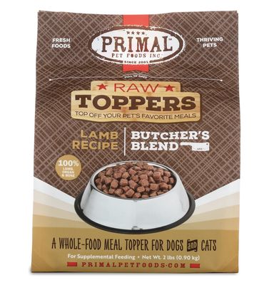 Primal Frozen Butcher&#39;s Blend Raw Topper Lamb Recipe 2lb