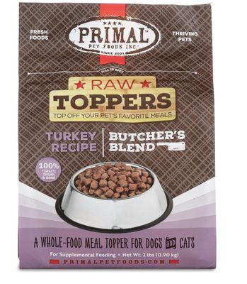 Primal Frozen Butcher&#39;s Blend Raw Topper Turkey Recipe 2lb