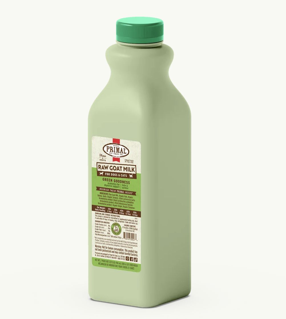Primal Frozen Raw Goat Milk Green Goodness 32oz
