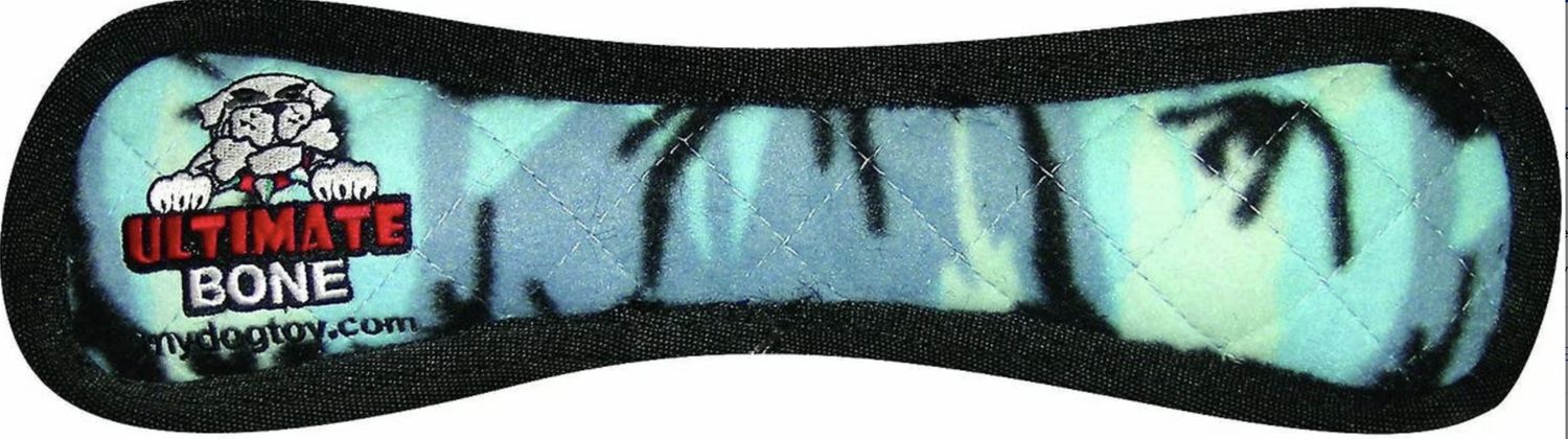 Tuffy Ultimate Bone Durable Plush Dog Toy - Blue Camo