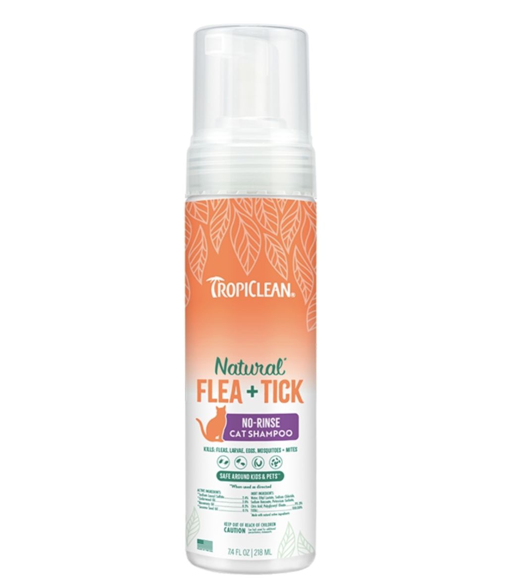 Tropiclean No Rinse Flea and Tick Cat Shampoo 7.4 oz