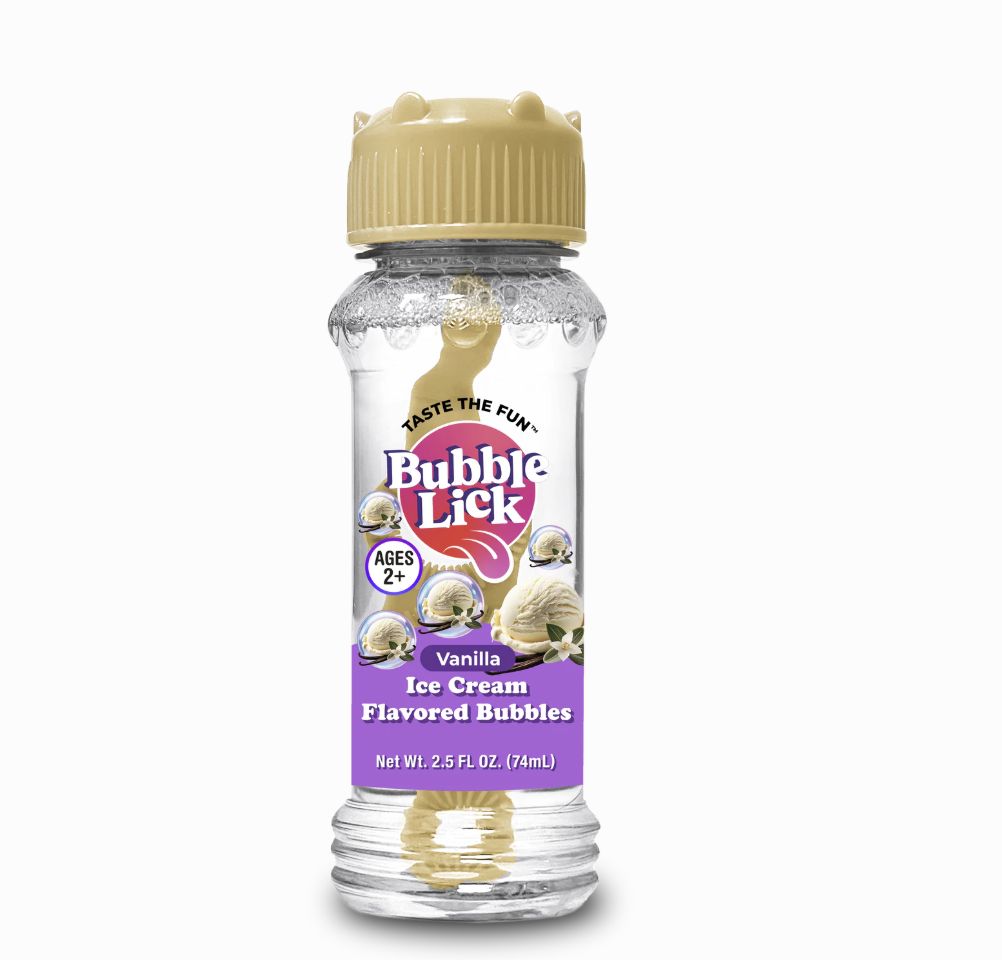 Bubble Lick Flavored Bubbles for Pets and Kids - Vanilla Ice Cream 2.5 oz