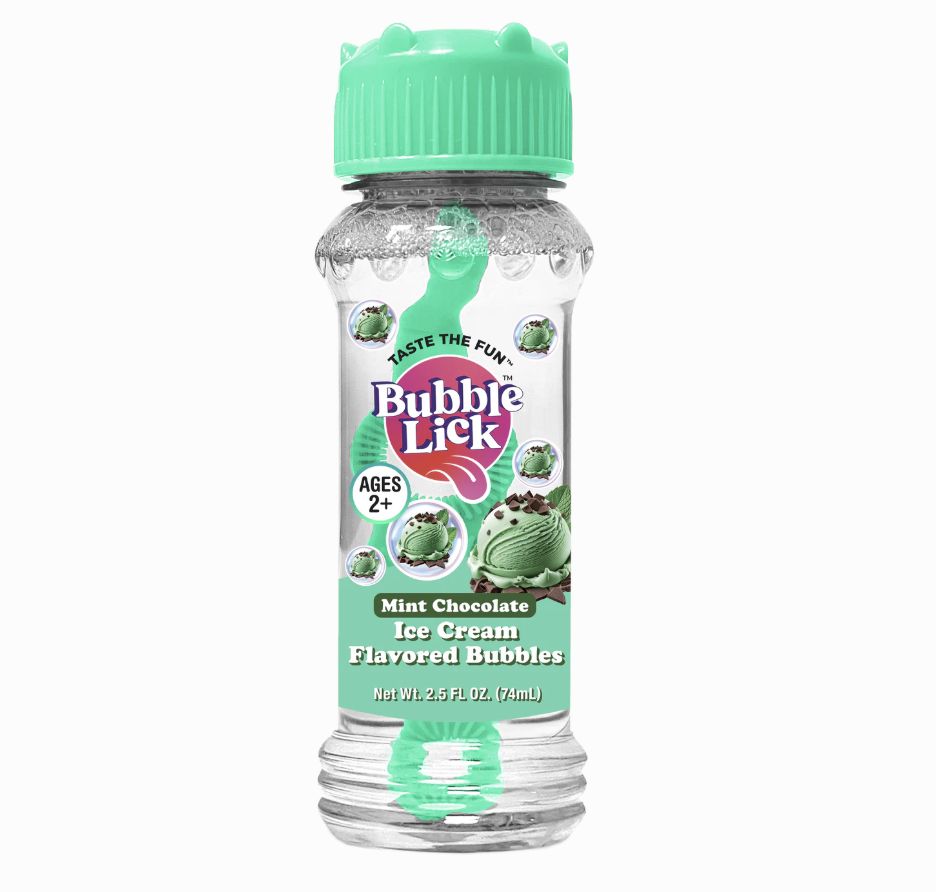 Bubble Lick Flavored Bubbles for Pets and Kids - Mint Chocolate Ice Cream 2.5 oz