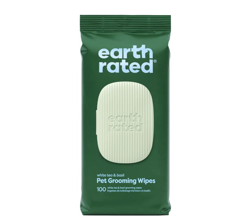 Earth Rated Tea and Basil Grooming Wipes 100 count