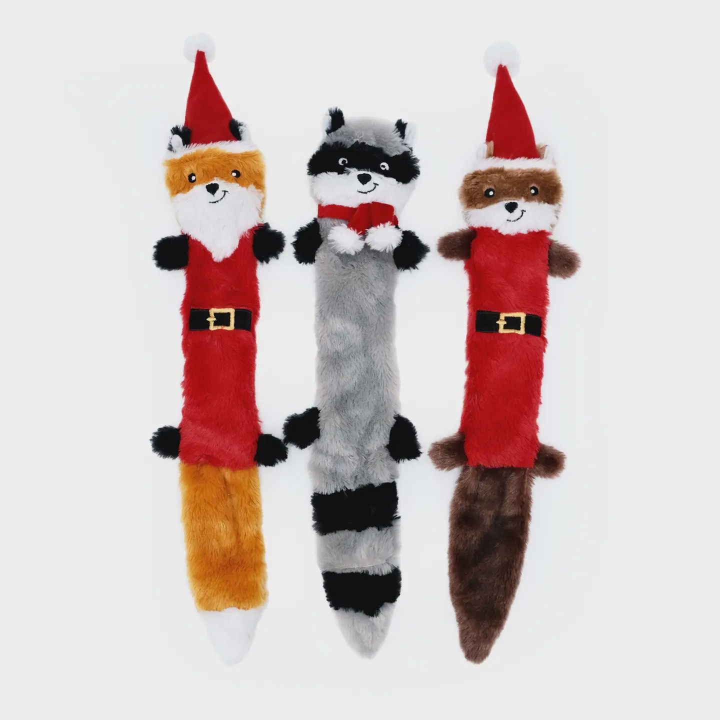 ZippyPaws Holiday Skinny Peltz Christmas Critters Dog Toys, 3 Pack