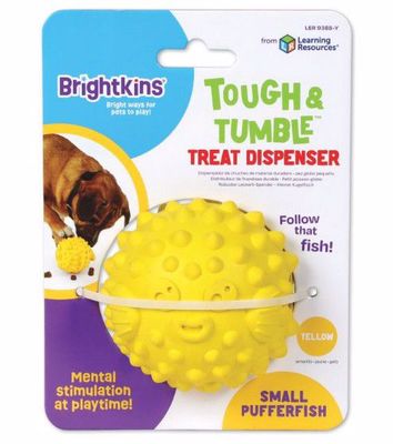 Brightkins Small Yellow Treat Dispenser Training Toy for Dogs