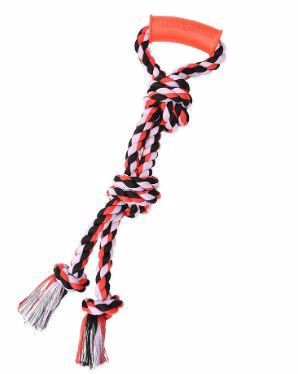 Mammoth Flossy Chews Rope Tug Toys with Handle for Dogs - Medium