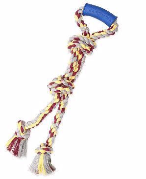 Mammoth Flossy Chews Rope Tug Toys with Handle for Dogs - Large