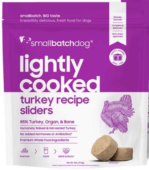 Smallbatch Froze Lightly Cooked Trial Sized Turkey Dog Food 8oz