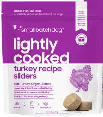 Smallbatch Froze Lightly Cooked Trial Sized Turkey Dog Food 8oz