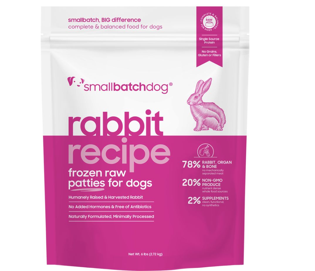 Smallbatch Frozen Raw Rabbit Patties Dog Food 6lb