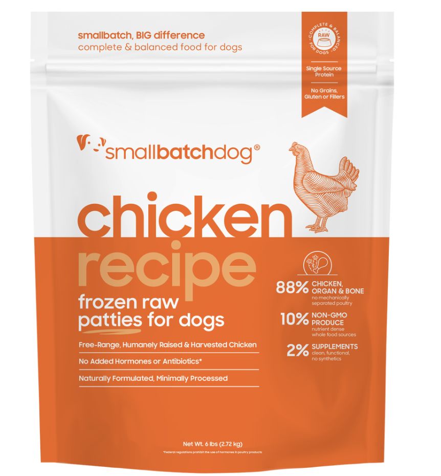 Smallbatch Frozen Raw Chicken Sliders Dog Food 3lb