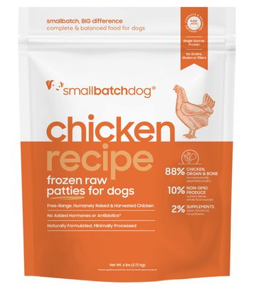 Smallbatch Frozen Raw Chicken Sliders Dog Food 3lb