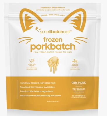 Smallbatch Frozen Raw Pork Sliders Cat Food 3lb