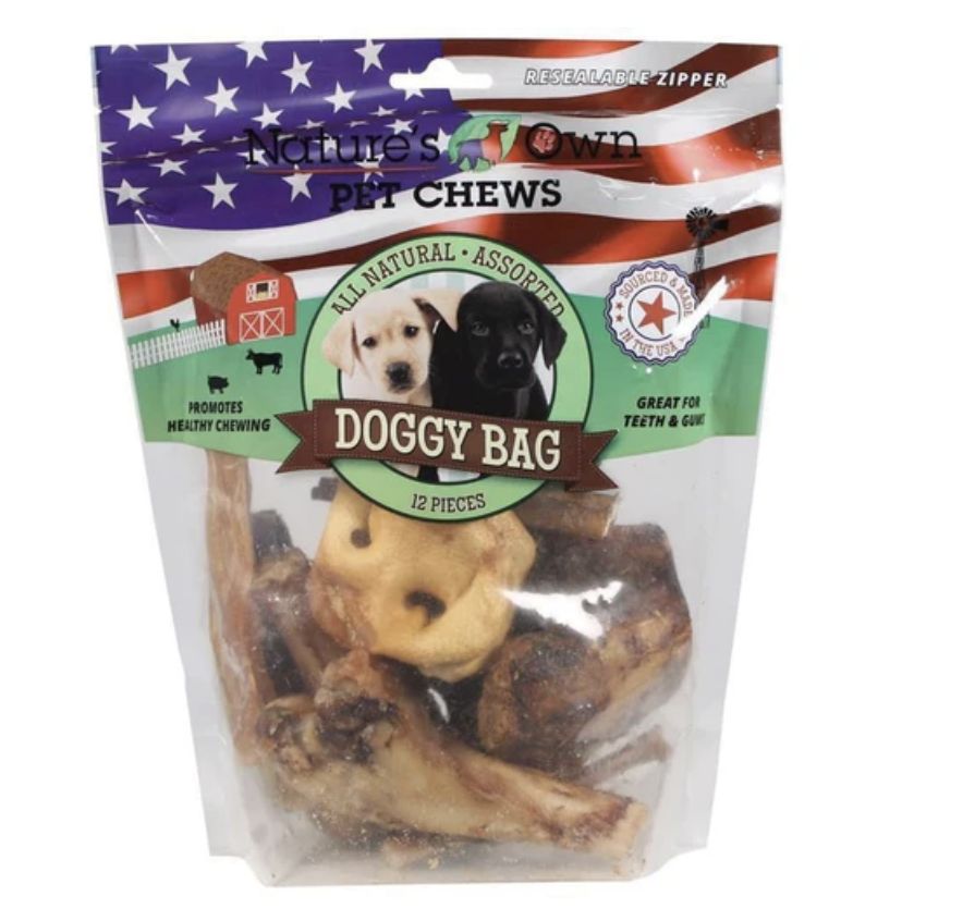 Nature&#39;s Own Doggy Bag 12 Piece Mixed Natural Parts  13oz