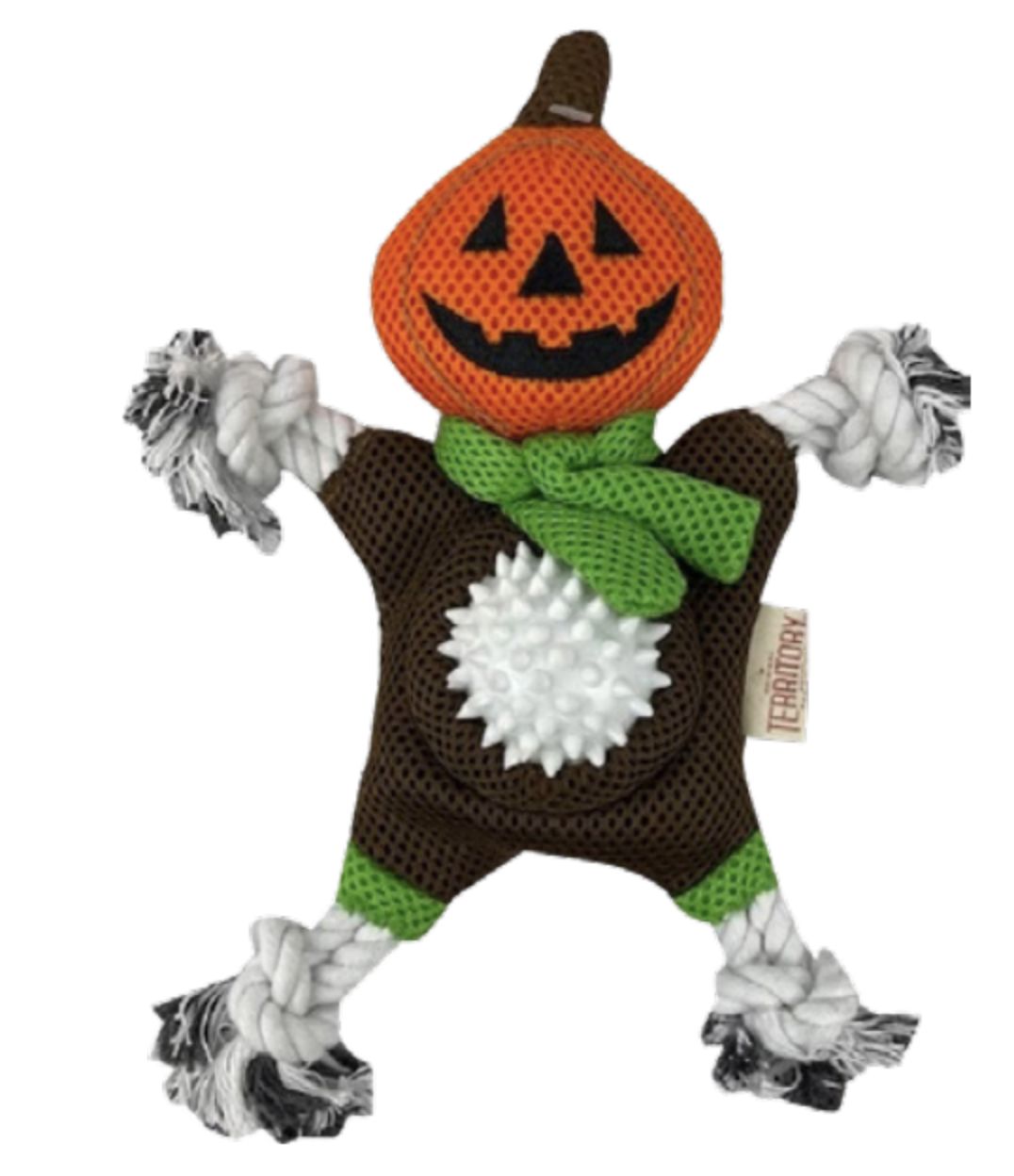 Territory 2 in 1 Halloween Pumpkin Head Dog Toy 10.2&quot;