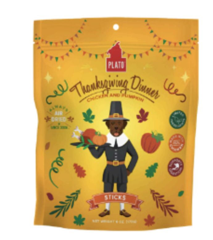 Plato Thanksgiving Dinner Chicken and Pumpkin Dog Treats 5oz