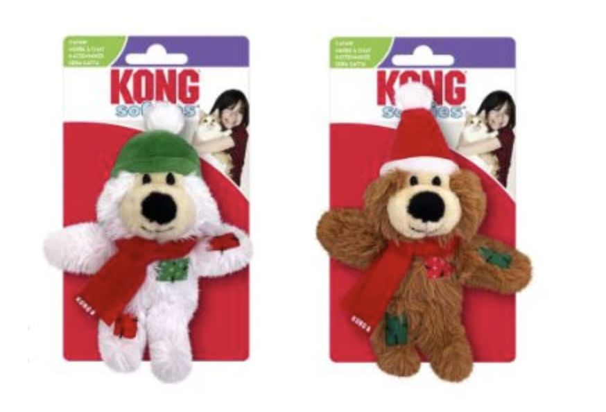 Kong Holiday Softie Bear Cat Toy Assorted