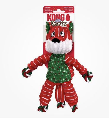Kong Holiday Floppy Knots Fox Dog Toy SM/Med
