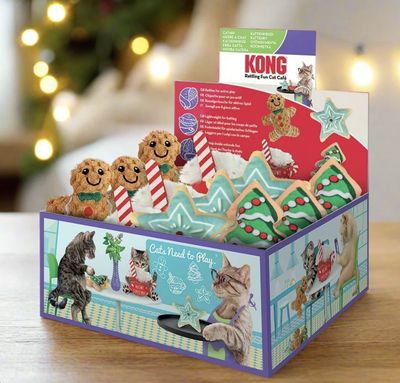KONG Holiday Scrattles Cafe Cat Toy- Assorted