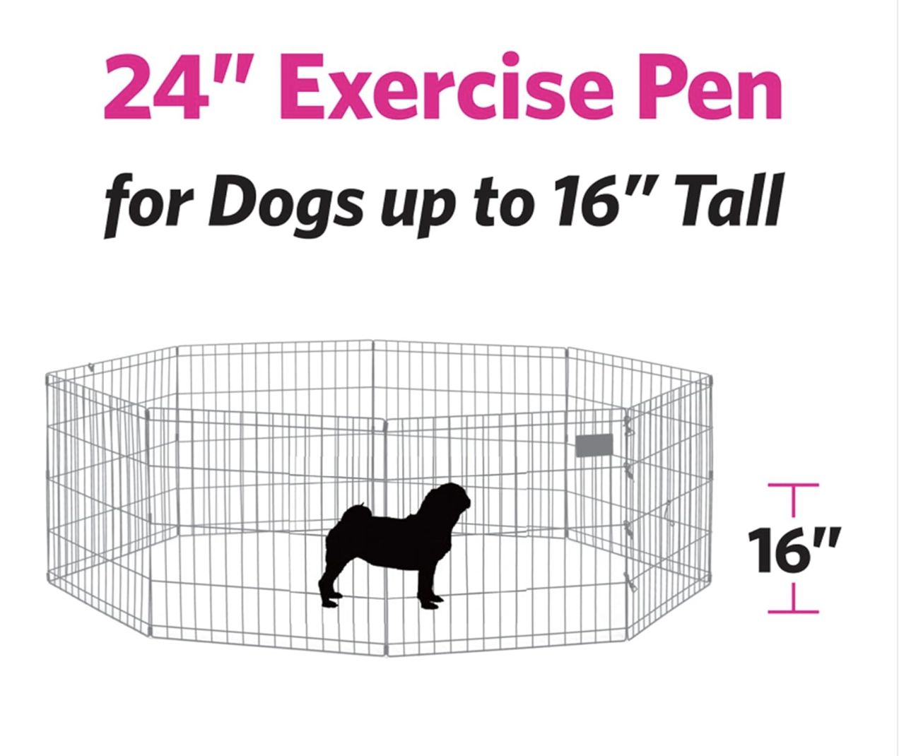 Midwest Folding Metal Exercise Pen with Door 24&quot; Panels
