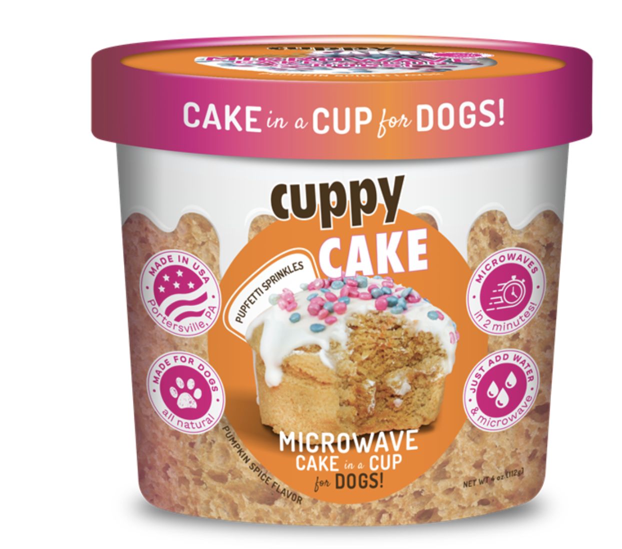 Puppy Cake Microwave Cuppy Cake - Pumpkin Spice Sprinkle 4oz