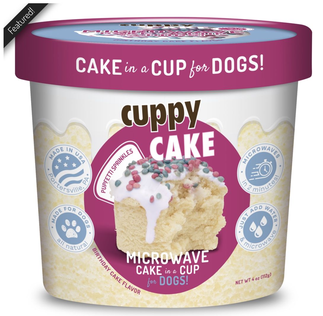 Puppy Cake Microwave Cuppy Cake- Birthday Cake with Sprinkles - 4oz