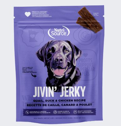 NutriSource Jivin&#39; Jerky- Quail, Duck and Chicken - 4oz