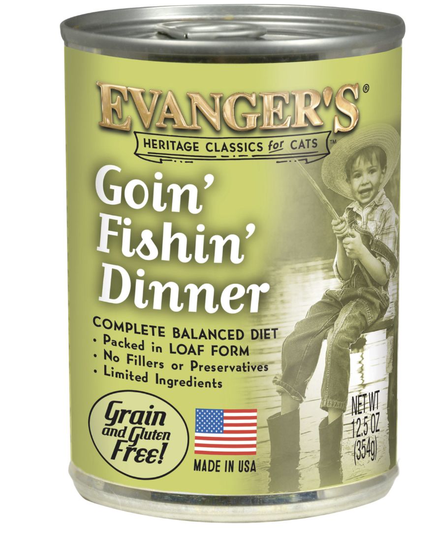 Evanger&#39;s Goin Fishin Dinner Canned Cat Food 12.8oz