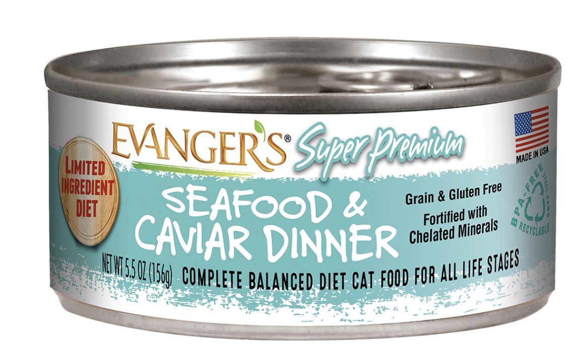 Evanger&#39;s Premium Seafood Caviar Dinner Canned Cat Food 5.5oz