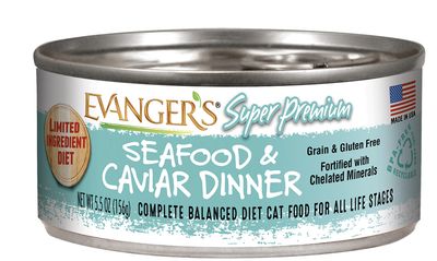 Evanger&#39;s Premium Seafood Caviar Dinner Canned Cat Food 5.5oz