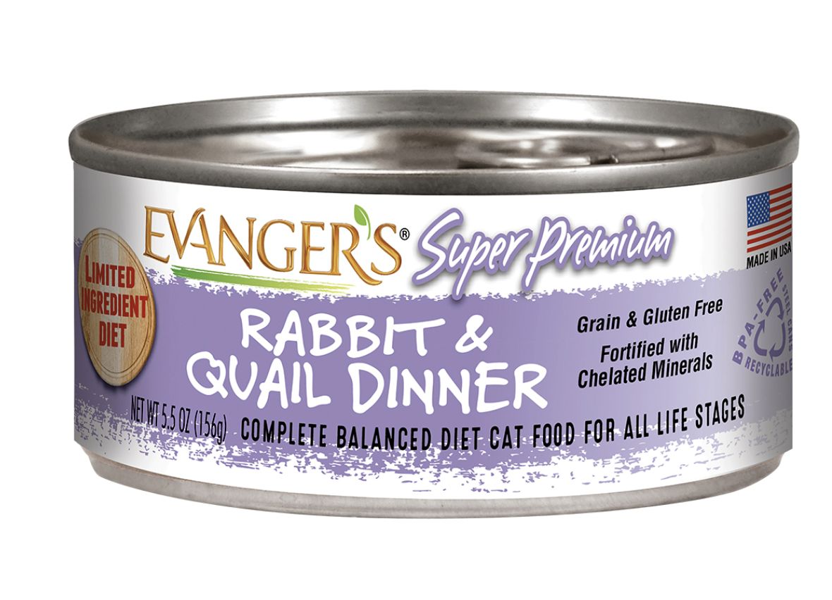 Evanger&#39;s Premium Quail Rabbit Dinner Canned Cat Food 5.5oz