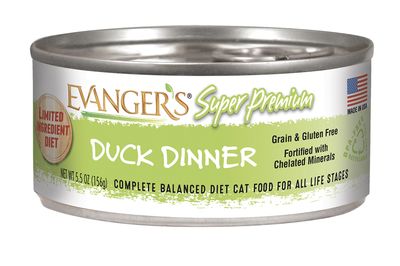Evanger&#39;s Super Premium Duck Dinner Canned Cat Food 5.5oz
