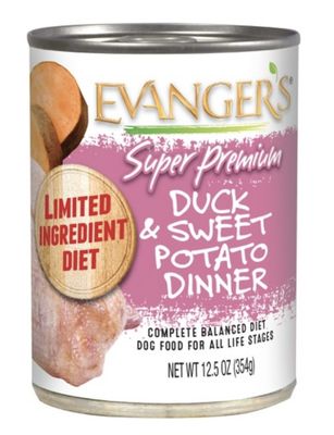 Evanger&#39;s Premium Duck and Sweet Potato Dinner Canned Dog Food 12.8oz