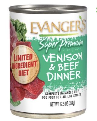 Evanger&#39;s Premium Venison and Beef Dinner Canned Dog Food 12.8oz