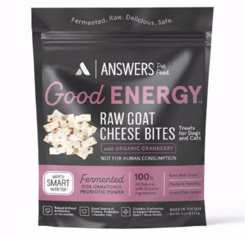 Answers Pet Food Frozen Goat Cheese Bites with Organic Cranberries 8oz