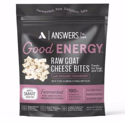 Answers Pet Food Frozen Goat Cheese Bites with Organic Cranberries 8oz