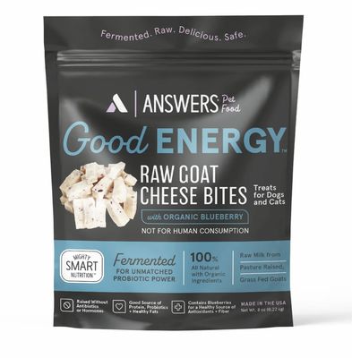 Answers Pet Food Frozen Goat Cheese Bites with Organic Blueberries Treats 8oz