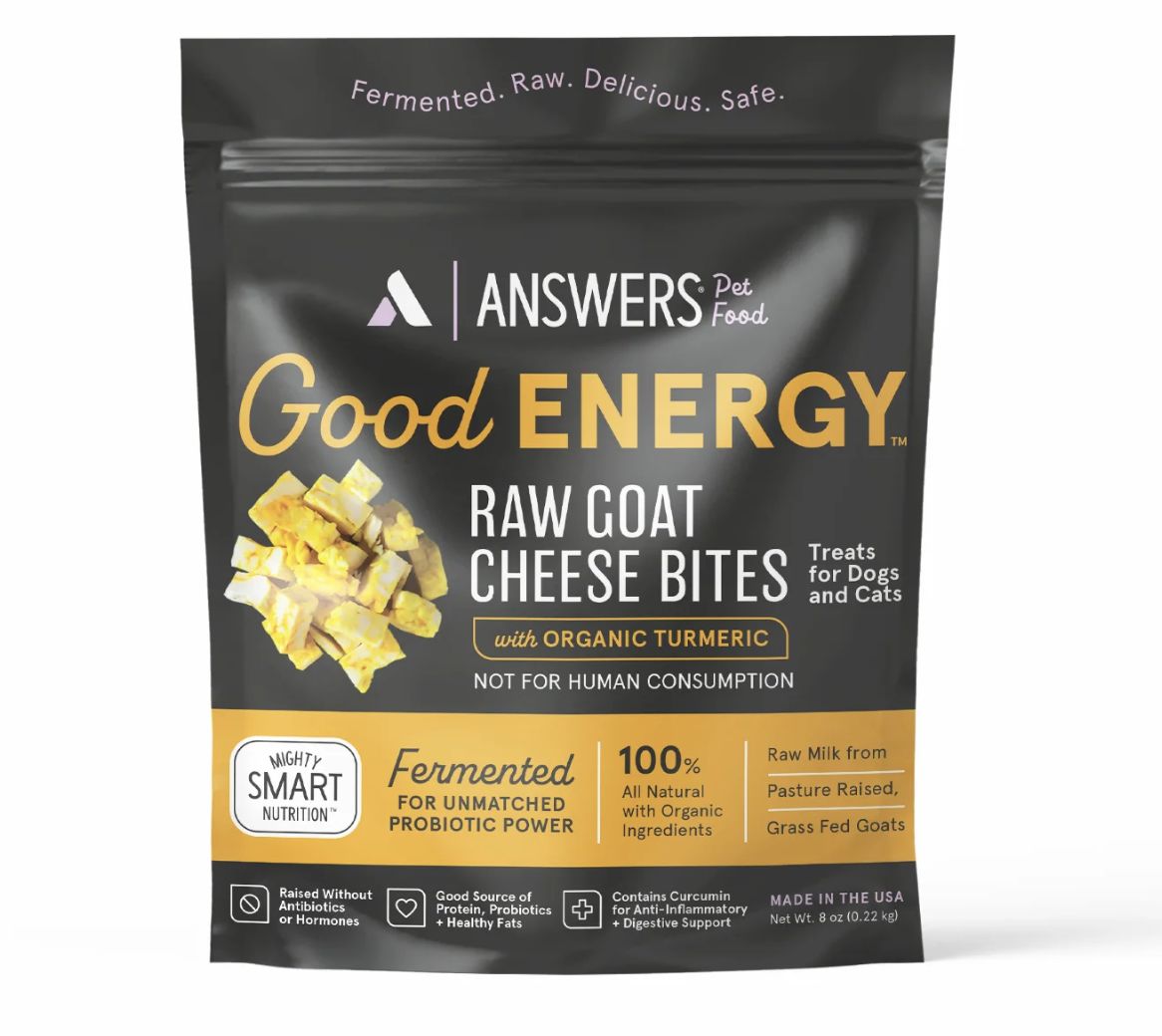 Answers Pet Food Frozen Goat Cheese Bites with Organic Turmeric Treats 8oz