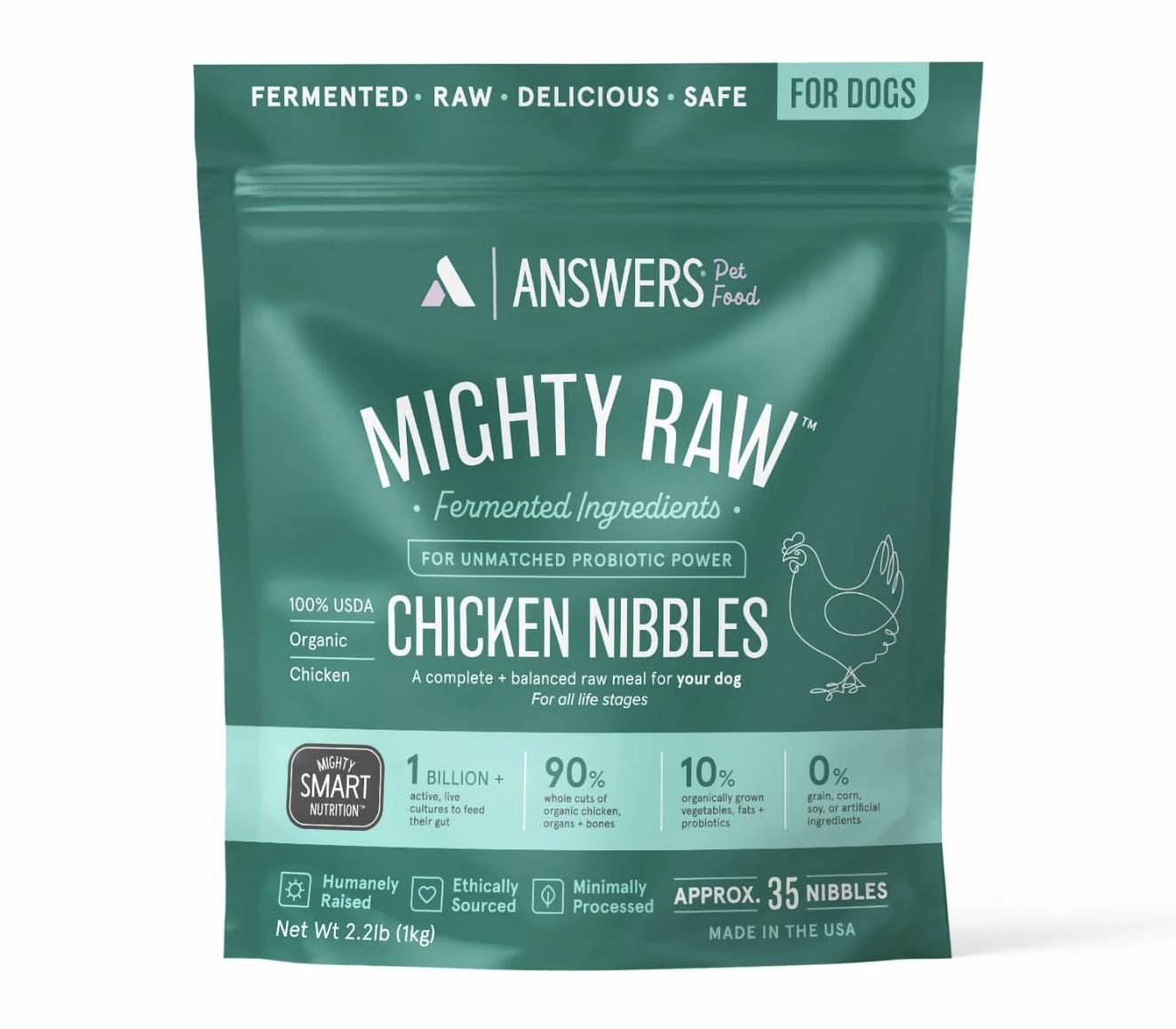Answers Pet Food Frozen Detailed Chicken Nibbles 2.2lb