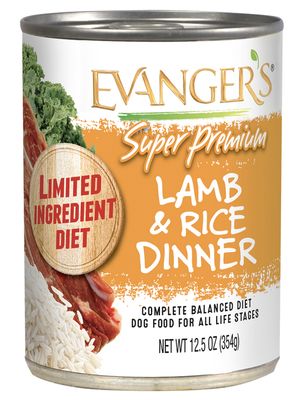 Evanger&#39;s Premium Lamb and Rice Dinner Canned Dog Food 12.5oz
