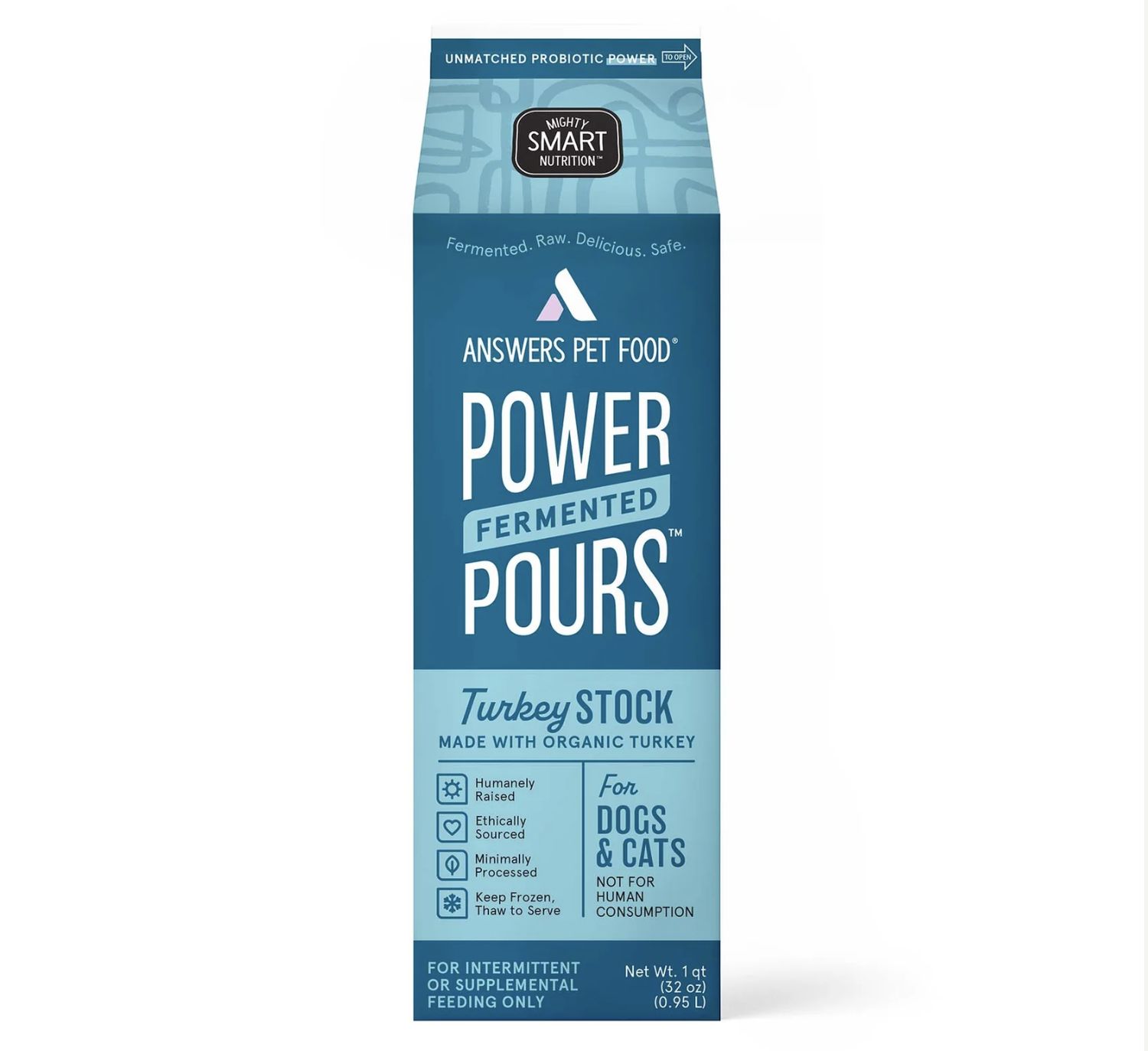 Answers Pet Food Frozen Turkey Stock- Quart