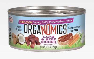 Evanger&#39;s Organomics Lamb and Beef Dinner Canned Cat Food 5.50z