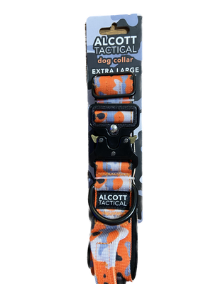 Alcott 26-32&quot; Extra Large Neon Orange Camo Tactical Dog Collar