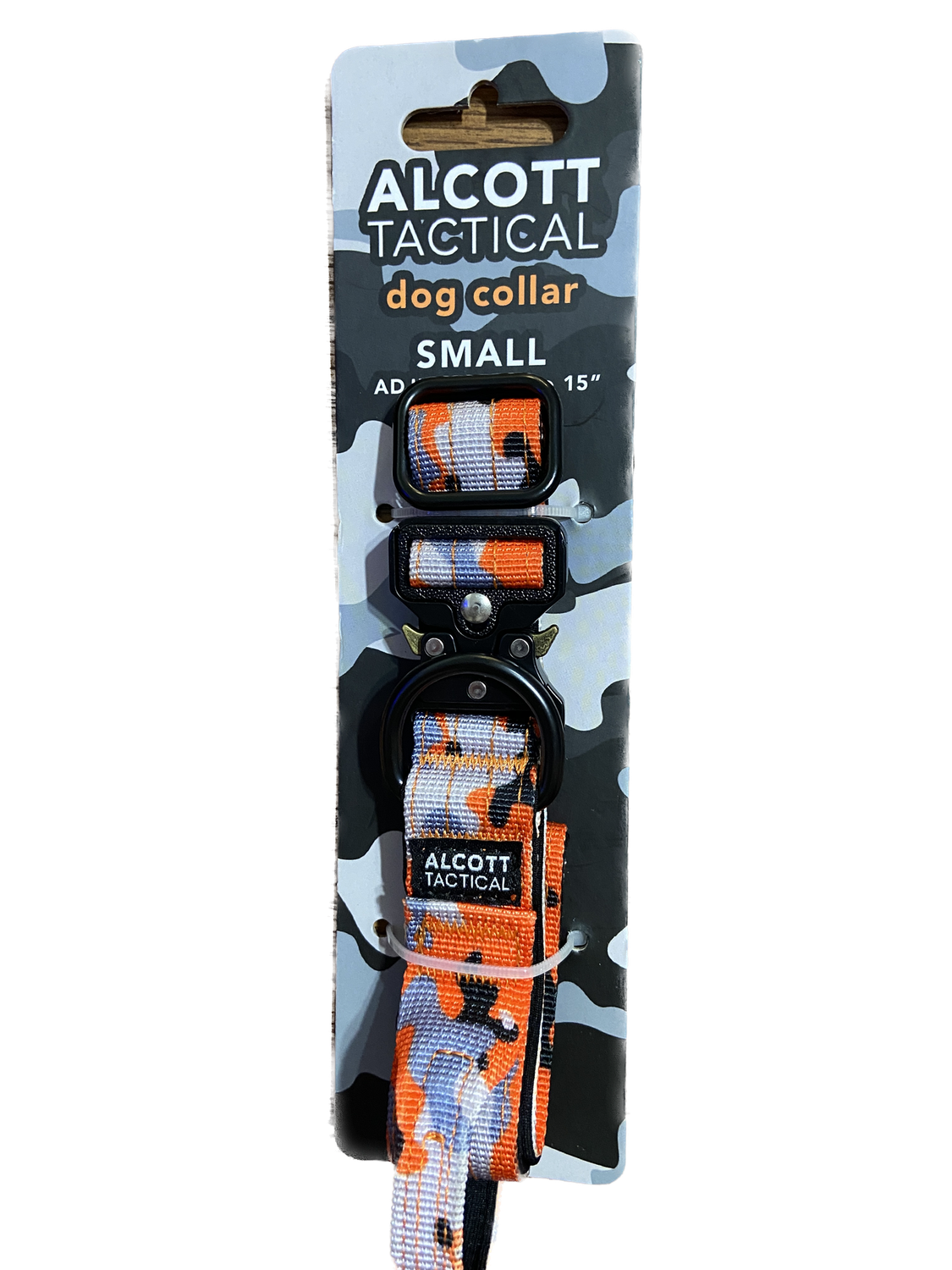 Alcott 11-15&quot; Small Neon Orange Camo Tactical Dog Collar