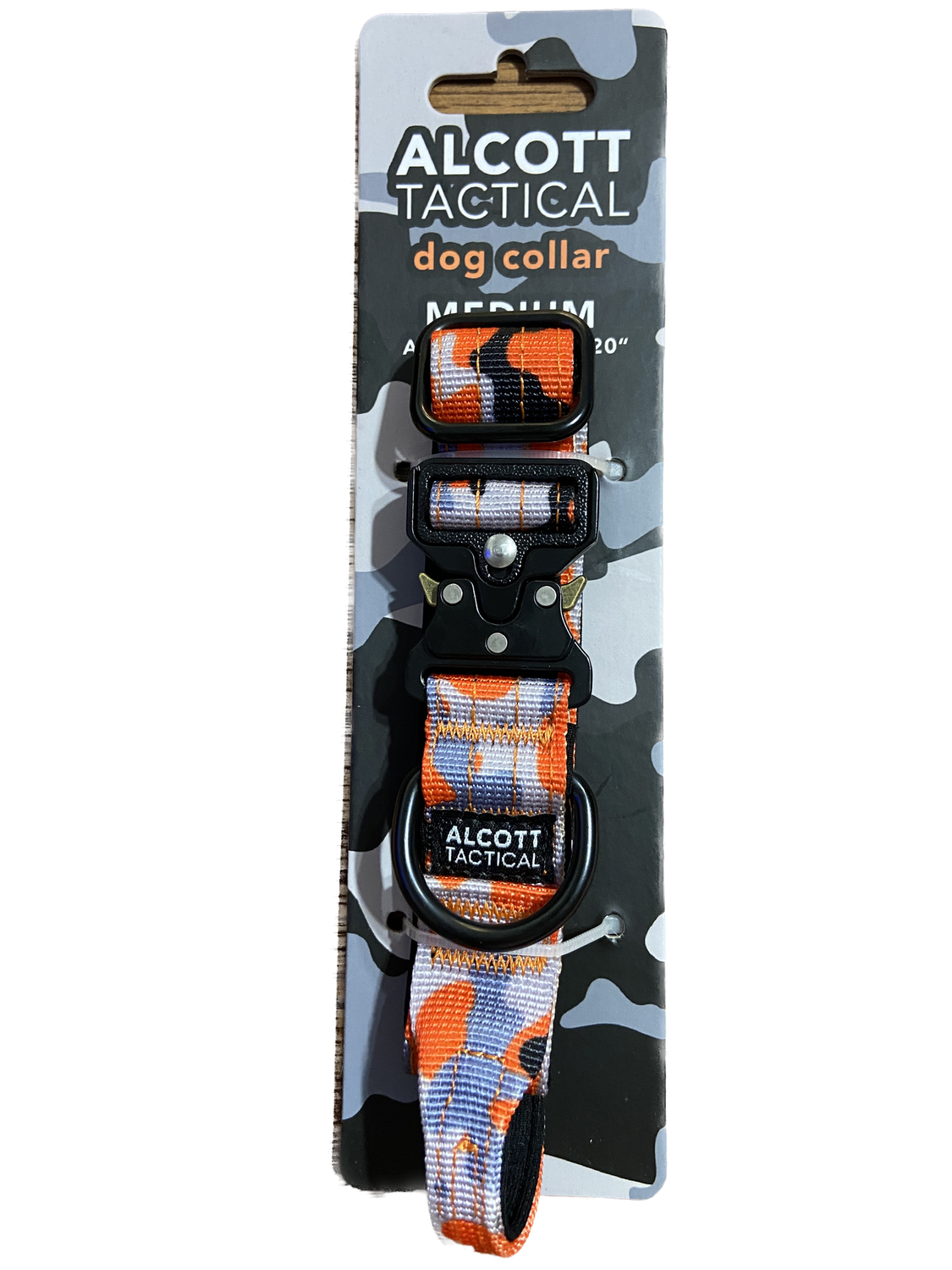Alcott 15-20&quot; Medium Neon Orange Camo Tactical Dog Collar