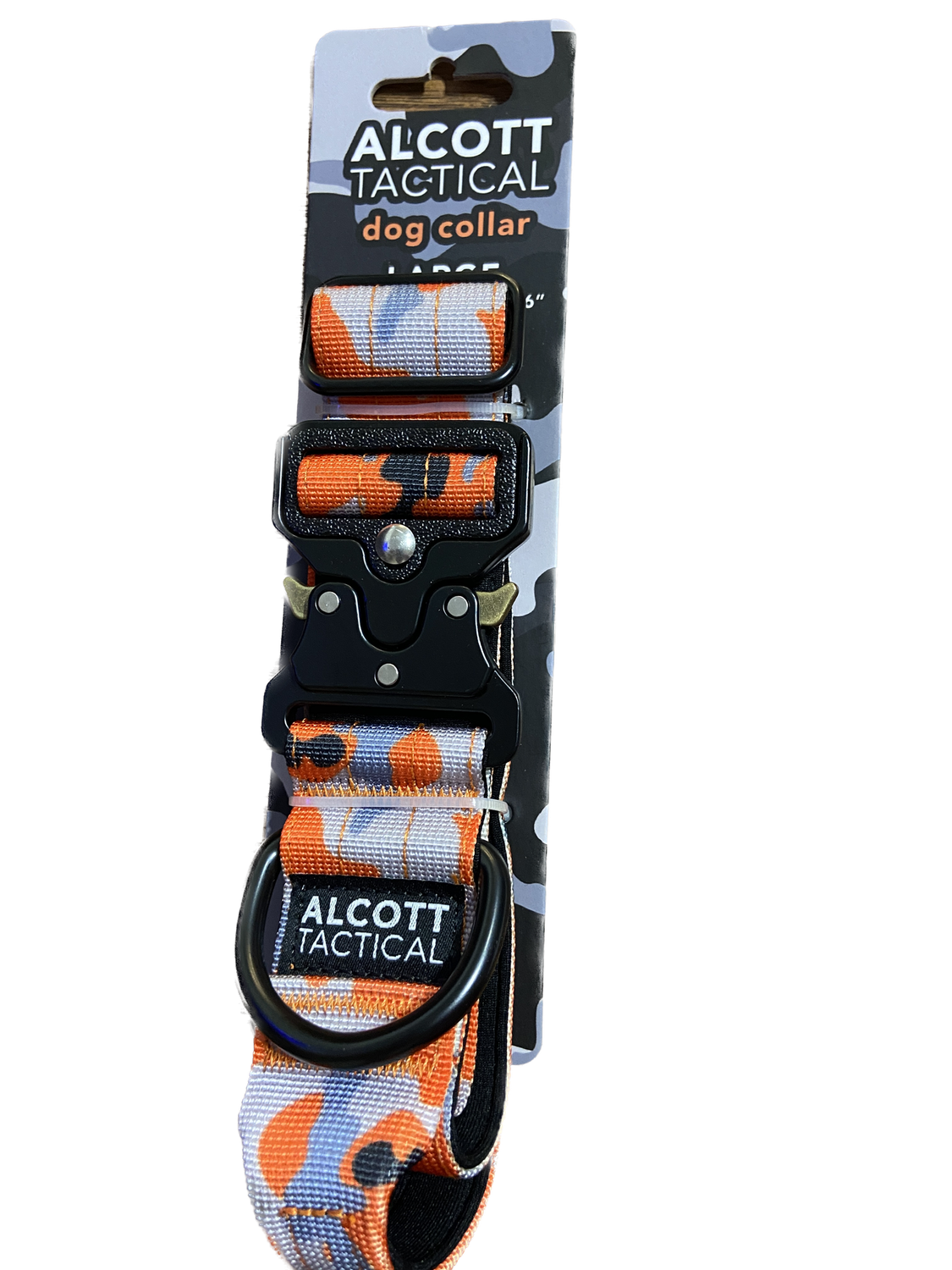 Alcott 20-26&quot; Large Neon Orange Camo Tactical Dog Collar