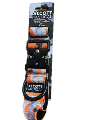 Alcott 20-26&quot; Large Neon Orange Camo Tactical Dog Collar